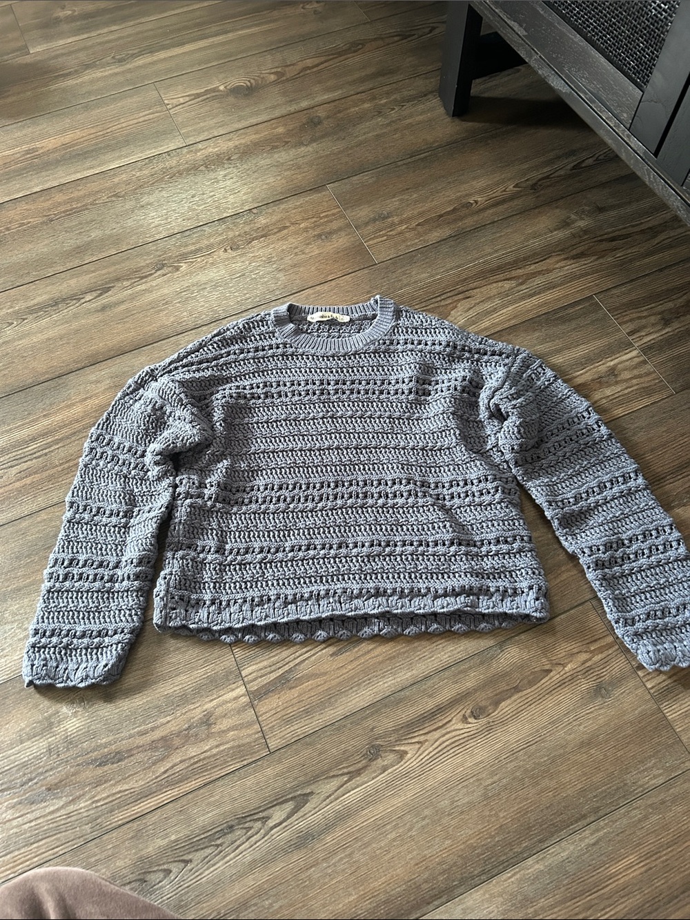 Abercrombie Navy Crochet Sweater